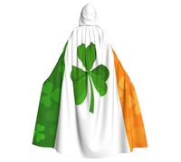 HYSDPUZK Halloween Hooded Cloak For Unisex Adults Fun Irish Flag Print Party & Cosplay Capeâ€‹