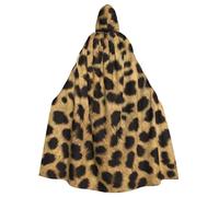 HYSDPUZK Halloween Hooded Cloak For Unisex Adults Fun Leopard Animal Print Print Party & Cosplay Capeâ€‹