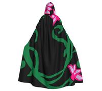 HYSDPUZK Halloween Hooded Cloak For Unisex Adults Fun Lotus Flower Namaste Print Party & Cosplay Cape​