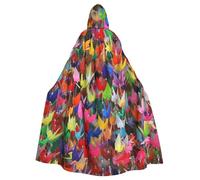 HYSDPUZK Halloween Hooded Cloak For Unisex Adults Fun Origami Paper Cranes Print Party & Cosplay Capeâ€‹