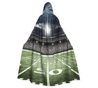 HYSDPUZK Halloween Hooded Cloak For Unisex Adults Fun Stadium Football Satdium Field Light Night Print Party & Cosplay Capeâ€‹