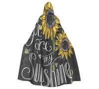 HYSDPUZK Halloween Hooded Cloak For Unisex Adults Fun You Are My Sunflower Print Party & Cosplay Capeâ€‹