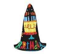 HYSDPUZK Happy Birthday Big Cake Hooded Cape For Teens Halloween Costume, Cosplay, Masquerade, Wizard Robe