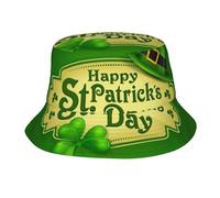 HYSDPUZK Happy St. Patrick's Day Print Adult Sunshade Fishing Hat - Multifaceted Printed Polyester Fishing Cap for Men and Women - Foldable, Breathable, and Unisex Sun-Protective Hat