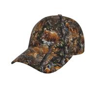 HYSDPUZK Hunting Deer Bear Deer Print Tylish Curved-Brim Baseball Cap - Full Print Polyester Hat for All Seasons and Genders