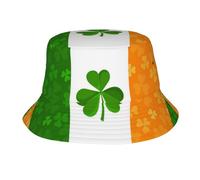 HYSDPUZK Irish Flag Print Adult Sunshade Fishing Hat - Multifaceted Printed Polyester Fishing Cap for Men and Women - Foldable, Breathable, and Unisex Sun-Protective Hat