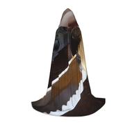 HYSDPUZK Japan Samurai Sword Hooded Cape For Teens Halloween Costume, Cosplay, Masquerade, Wizard Robe