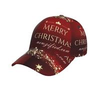 HYSDPUZK Merry Christmas Print Tylish Curved-Brim Baseball Cap - Full Print Polyester Hat for All Seasons and Genders
