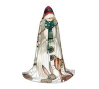HYSDPUZK Owl Standing On Snowman Hooded Cape For Teens Halloween Costume, Cosplay, Masquerade, Wizard Robe
