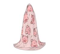 HYSDPUZK Pink Cute Pig Hooded Cape For Teens Halloween Costume, Cosplay, Masquerade, Wizard Robe
