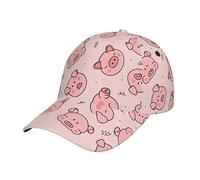 Hysdpuzk Pink Cute Pig Print Tylish Curved-Brim Baseball Cap - Full Print Polyester Hat for All Seasons and Genders