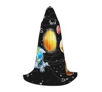 HYSDPUZK Planets Stars And Milky Way Galaxy Hooded Cape For Teens Halloween Costume, Cosplay, Masquerade, Wizard Robe