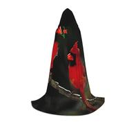 HYSDPUZK Red Birds Fauna Wild Hooded Cape For Teens Halloween Costume, Cosplay, Masquerade, Wizard Robe