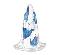 HYSDPUZK Sea Animals Stingrays Hooded Cape For Teens Halloween Costume, Cosplay, Masquerade, Wizard Robe