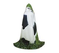 HYSDPUZK Soccer Ball On Grassy Hooded Cape For Teens Halloween Costume, Cosplay, Masquerade, Wizard Robe