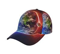 Hysdpuzk Space Planet Earth Print Tylish Curved-Brim Baseball Cap - Full Print Polyester Hat for All Seasons and Genders