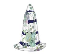 HYSDPUZK Striped Succulents Hooded Cape For Teens Halloween Costume, Cosplay, Masquerade, Wizard Robe