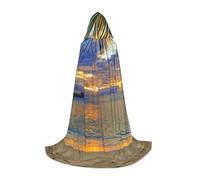HYSDPUZK Sunset At The Beach Hooded Cape For Teens Halloween Costume, Cosplay, Masquerade, Wizard Robe