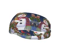 HYSDPUZK Unisex Christmas Carton Snowman Print Fashionable Athletic Sweatband - Dual-Sided Full-Print, Breathable And Sweat-Wicking Headband For Sports And Exercises