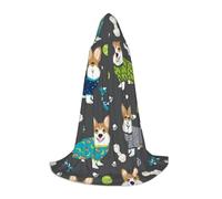 HYSDPUZK Wearing Clothes Corgi Dogs Hooded Cape For Teens Halloween Costume, Cosplay, Masquerade, Wizard Robe