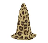 HYSDPUZK Yellow Leopard Print Hooded Cape For Teens Halloween Costume, Cosplay, Masquerade, Wizard Robe