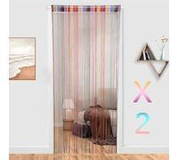 HYSENM 2 Pack Door Curtain 100 x 200cm Fly Screens for Doors, Beaded Door Curtain String Curtain for Doors, Door Fly Screen Curtain for Doorways - 18 Colors