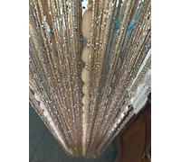 HYSENM Soft Balls String Curtains 39"X79" Fringe Window Panel Fly Screen Room Dividers Curtain for Door Doorways Windows Living Room Bedroom Wedding Party Hotel Restaurant, Beige 39"X79"