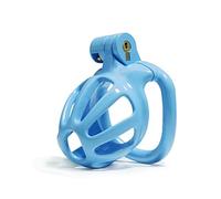 HYSHGJY Light Resin Male Chastity Penis Cage Lock with 4 Cock Rings Cock Breathable Chastity Chastity Belt restrain Sex Toy for Men QA-08 (XS, Blue)