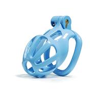 HYSHGJY Light Resin Male Chastity Penis Cage Lock with 4 Cock Rings Cock Breathable Chastity Chastity Belt restrain Sex Toy for Men QA-08 (S, Blue)