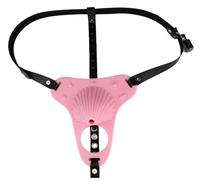 HYSHGJY Male Chastity Belt Wearable Sissy Cross-Dressing Pink Silicone Conch Penis cage Adult Sex Toys;4 Types Available (Pink-544+Black PU Belt)