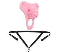 HYSHGJY Male Chastity Belt Wearable Sissy Cross-Dressing Pink Silicone Conch Penis cage Adult Sex Toys;4 Types Available (Pink-543+Black Elastic Belt)
