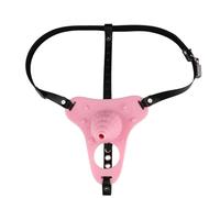 HYSHGJY Male Chastity Belt Wearable Sissy Cross-Dressing Pink Silicone Conch Penis cage Adult Sex Toys;4 Types Available (Pink-542+Black PU Belt)