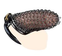 HYSHGJY Male Chastity Device Lock Net Pocket Chain Type Soft Penis cage Metal Cock Ring Black FK -Series (L-Ring:1.77''/45mm)