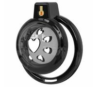 HYSHGJY Soft Silicone Falt Chastity Cage Penis Bondage Mini Cage with 6 Size Cock Rings Catheter Adult Sex Toys for Men (Black Clear 21-4P)