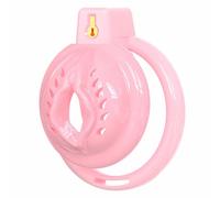 HYSHGJY Soft Silicone Falt Chastity Cage Penis Bondage Mini Cage with 6 Size Cock Rings Catheter Adult Sex Toys for Men (Pink 21-1P)