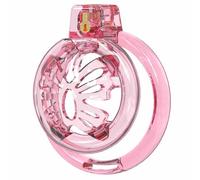 HYSHGJY Soft Silicone Falt Chastity Cage Penis Bondage Mini Cage with 6 Size Cock Rings Catheter Adult Sex Toys for Men (Pink Clear 21-3P)