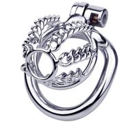 HYSHGJY Stainless Steel Simple Male Chastity Device Chain Type Penis cage Lock Cock Ring for Couples Restraint Sex Toys (Short with 55mm Ring)