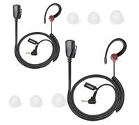 HYSHIKRA 1 Pin 2.5 mm Radio Earpiece with Mic PTT Security Headset Compatible with Motorola TLKR-T60 T80 T82 T-92 H2O T80 Extreme T82 Extreme Walkie Talkie (RED, 2 PACK)