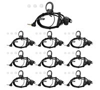 HYSHIKRA 1 Pin 2.5 mm Radio Earpiece with Mic PTT Security Headset Compatible with Motorola TLKR-T60 T80 T82 T-92 H2O T80 Extreme T82 Extreme Walkie Talkie (BLACK, 10 PACK)