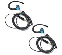 HYSHIKRA 1 Pin 3.5mm Jack Headset 180° joint Reception Only Walkie Talkie Earpiece Compatible with Motorola Sepura Rexon Wouxun Kenwood Baofeng Quansheng handheld radios (Blue, 2)