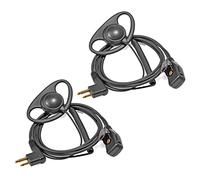 HYSHIKRA 2 Pin Radio Earpiece with PTT D Shape Headset Compatible with Motorola CP88 CP040 CP100 CP110 DP1400 Walkie Talkie (2 Pack)