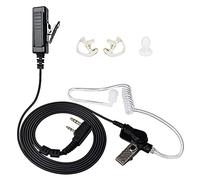 HYSHIKRA Covert Acoustic Tube Earpiece 2 Pin PTT Mic Headset Compatible for Baofeng UV-5R UV-5RA 888S Kenwood PUXING 2 Way Radio (1 pack with Replacement Earmoulds)