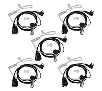 HYSHIKRA Covert Air Acoustic Tube Walkie Talkie Earpiece Headset with PTT and Microphone Compatible for Motorola GP300 CP040 DP1400 CLS1110 Two Way Radio (5 pcs)