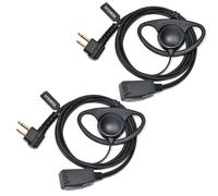 HYSHIKRA Earpiece Compatible for Motorola DP1400 CP040 GP300 GP88 Walkie Talkie Radio, Ear Piece with Mic and PTT for Security Bodyguard (D Shape, 2 Pack)
