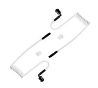 HYSHIKRA Nylon Kinitted Replacement Covert Acoustic Air Coil Audio Tube Compatible with Motorola Kenwood Baofeng Walkie Talkie FBI Security Earpiece Headset (White, 2)