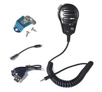 HYSHIKRA PTT Wired Microphone for ZELLO App - iOS & Android Compatible w/ 800mAh Battery, Charging Cable, Type-C Adapter, Mic Bracket - Push-to-Talk for Clear Communication