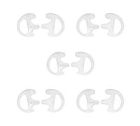 HYSHIKRA Replacement Soft Earmould Earpiece Earbud Air Acoustic Headset Earplug for Walkie Talkie Coil Tube Audio Kits,5 Pairs (White, Large)