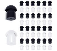 HYSHIKRA Replacement Soft Rubber Mushroom Earbuds Ear Tips Compatible for Motorola Baofeng Kenwood Yaesu Walkie Talkie Covert Acoustic Air Tube Earpiece Headset (50 PCS, Black and White)