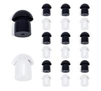 HYSHIKRA Replacement Soft Rubber Mushroom Earbuds Ear Tips Compatible for Motorola Baofeng Kenwood Yaesu Walkie Talkie Covert Acoustic Air Tube Earpiece Headset (20 PCS, Black and White)
