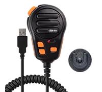 HYSHIKRA USB-A Microphone, Mic PTT and Programmable Key for American Truck Simulator, PC, Laptop, Cellphones, PC Game w/Microphone Holder and Programming Software (QX-18A(With Speaker Function))